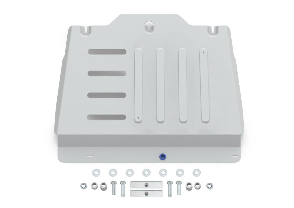 Blindage en aluminium présenté en 3D sur fond blanc