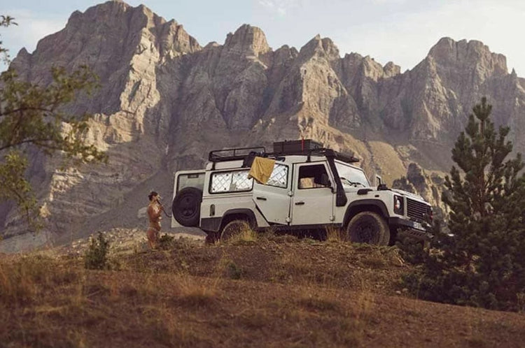 Defender blanc 110 dans la nature