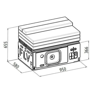 schéma d'une box FLV avec toutes ses dimensions fermées