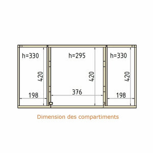 Dimension des 3 compartiments FLV