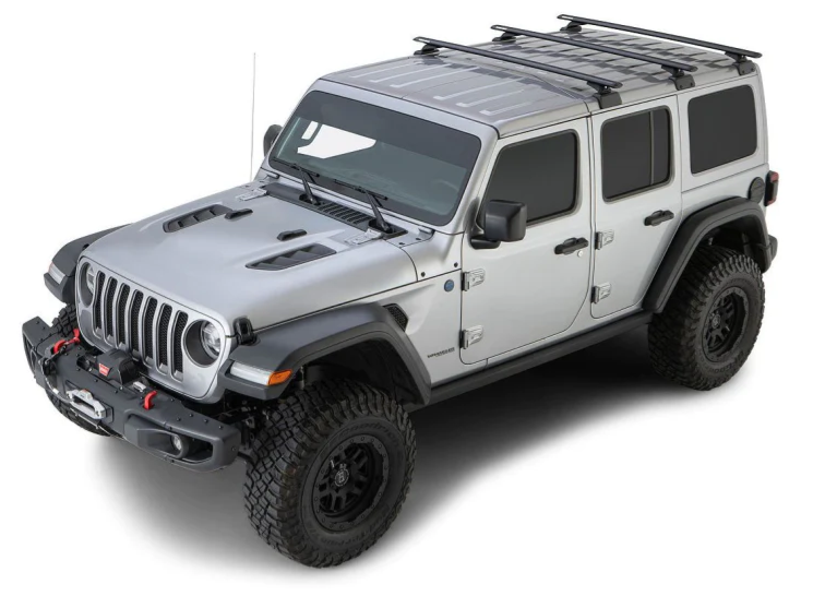Barres de toit robustes pour Jeep Wrangler JL : Kit Rhino-Rack - Explorez en toute sécurité