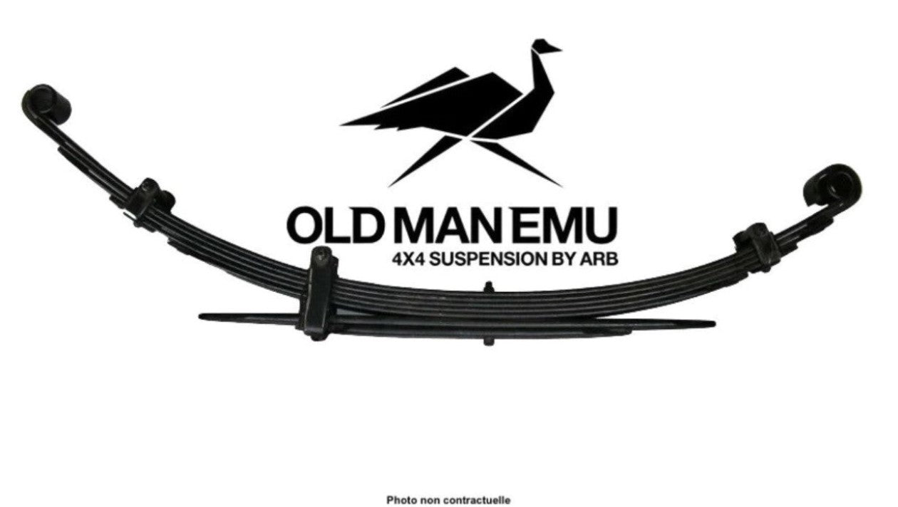 Lames old man emu noires sur fond blanc avec logo oiseau