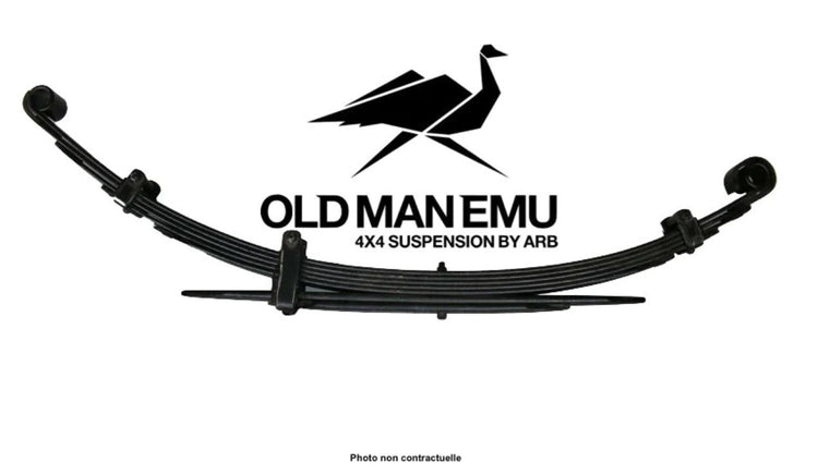 lames de suspension old man emu noires sur fond blanc
