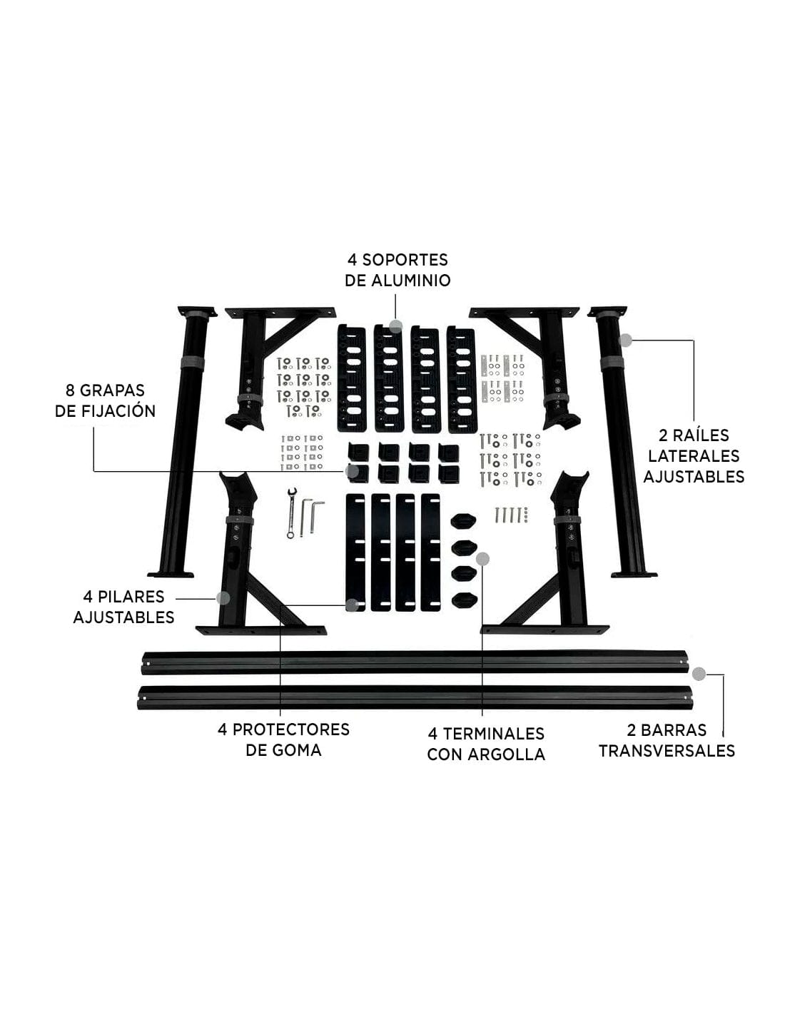 Barre de portage sur benne avec structure aluminium BULLFACE