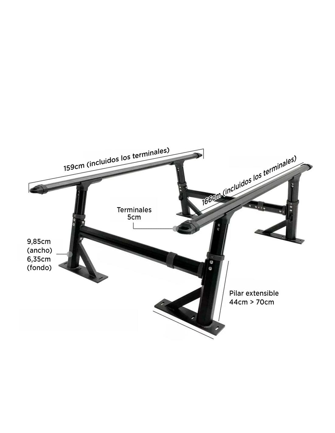 Barre de portage sur benne avec structure aluminium BULLFACE