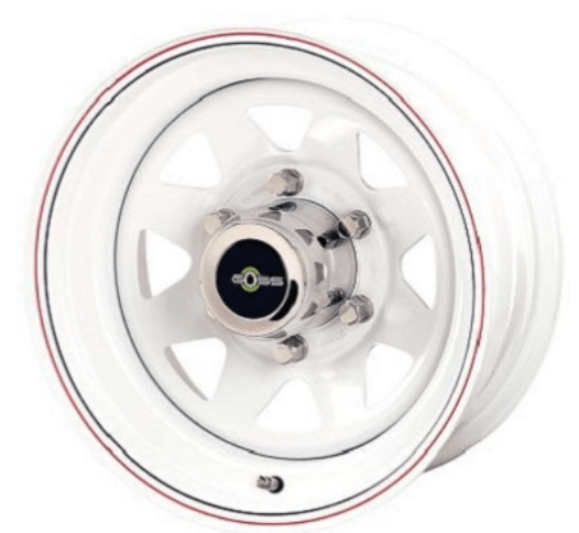 Jante GOSS triangular blanche 7x15 6x139.7 ET-6 CB110 - Nissan Patrol Y60