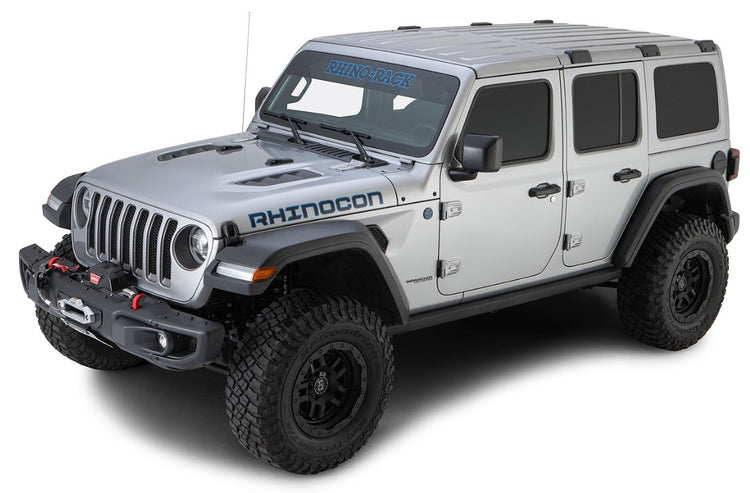 jeep wrangler JL rhinocon grise présentée sur fond blanc