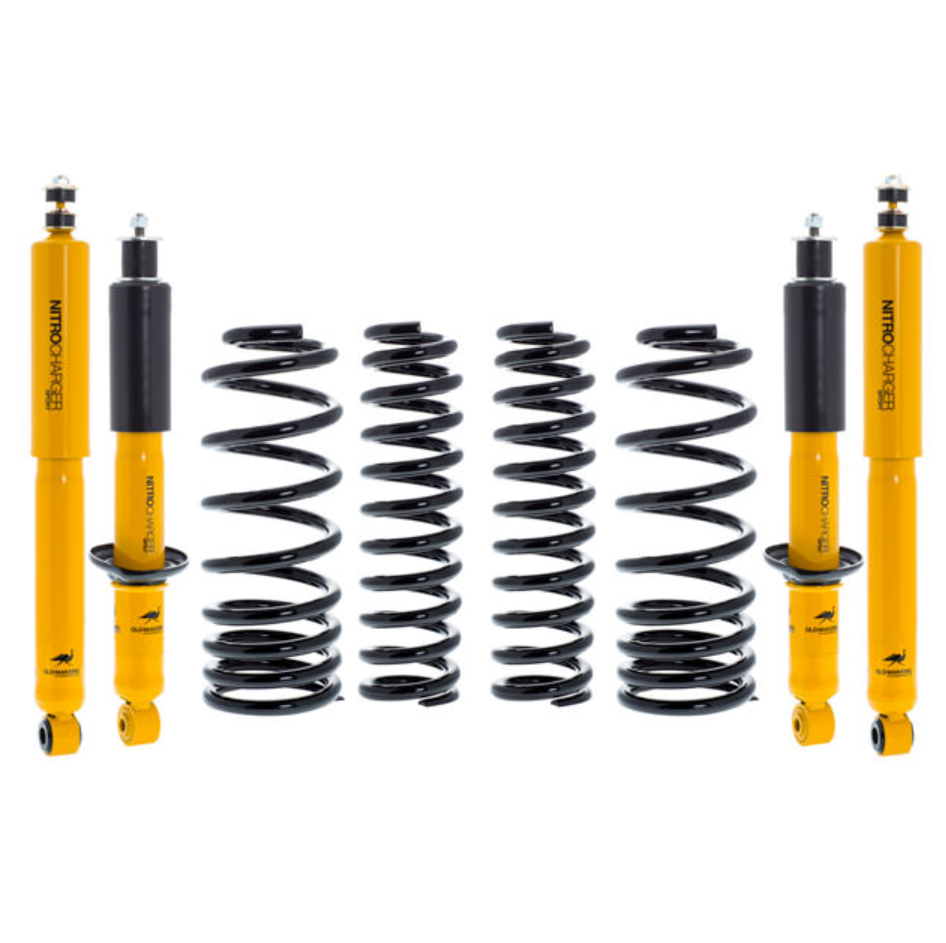 kit suspension de marque old man emu composé de 4 amortisseurs et 4 ressorts