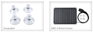deux images qui décomposent le kit recharge batterie solaire à ventouses