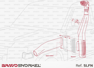 plan de montage d'un snorkel SLFN de marque bravo