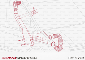plan de montage rouge d'un snorkel de référence SVCR
