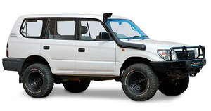 Toyota land cruiser 90 blanc avec un snorkel noir 