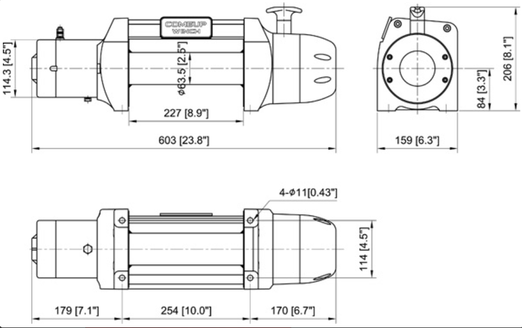 Treuil 4x4 COME UP DS 9.5 RS 12V - corde synthétique