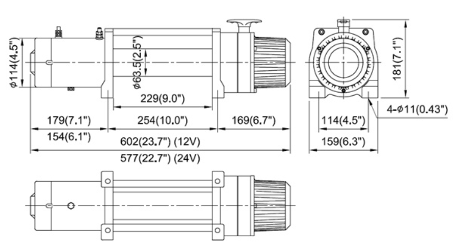 Treuil 4x4 COME UP DV 9 24V - câble acier