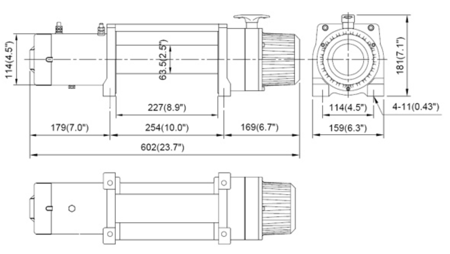 Treuil 4x4 COME UP DV 9S 12V 4 082kg - corde synthétique