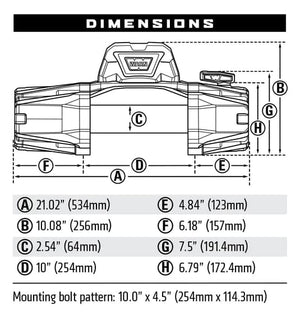 Treuil WARN VR-EVO 10 - 4.5 Tonnes - 12V - acier