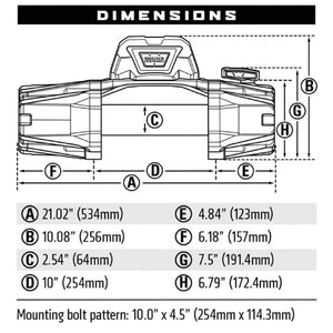 Treuil WARN VR-EVO 10 S - 4.5 Tonnes - 12V - Synthetique