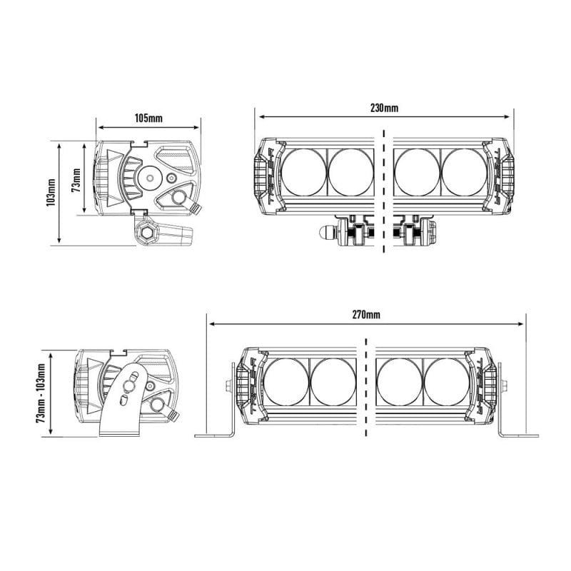 Barre 4 LED - Laze Triple-R 750 - Homologuée CE