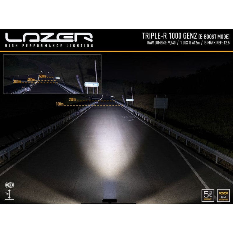 Barre LED Lazer Triple-R 1000 - 8 LEDS avec Feu de position et signal - Homologuée CE