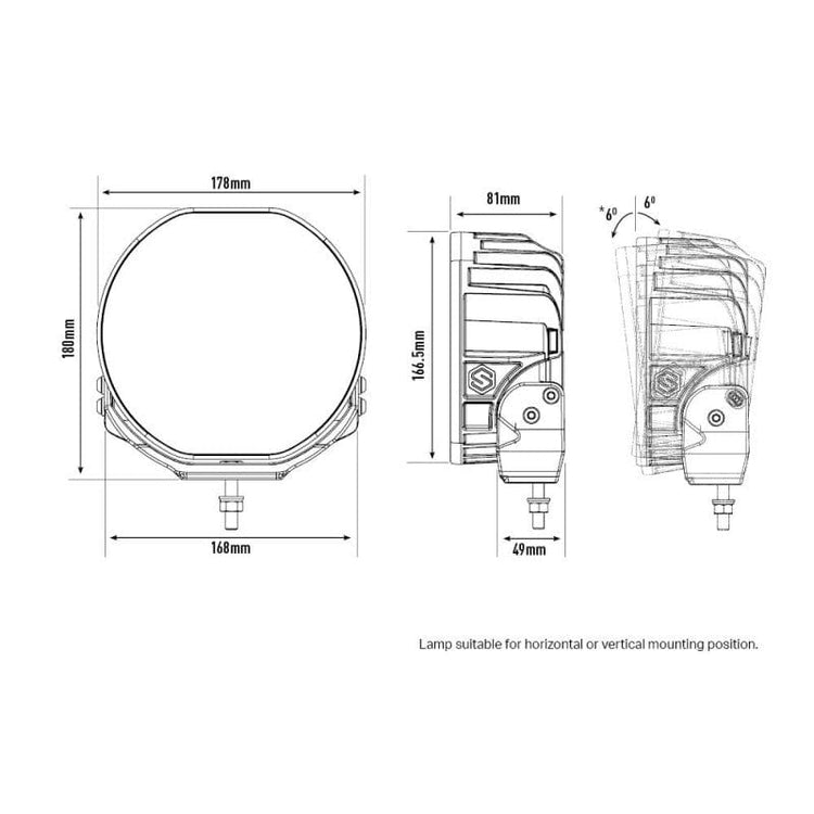 Feu LED 7 pouces Lazer - Sentinel Standard - Homologué CE