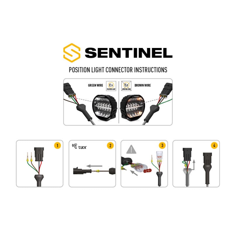 Feu LED Lazer - Sentinel 9" noire avec feux position - Homologuée CE