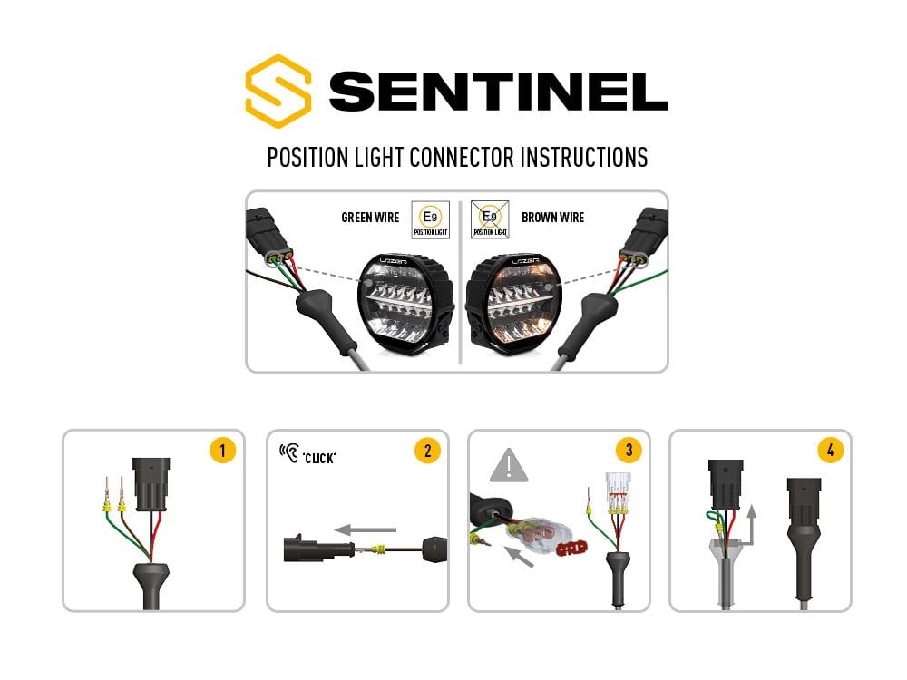 Feux LED Lazer Sentinel 7" Blanc Elite avec feux de position - Homologuée CE