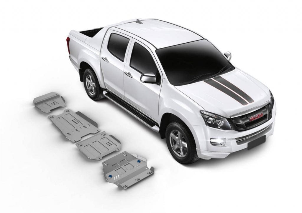 Kit de 4 blindages Aluminium pour Isuzu Dmax 2012 à 2020