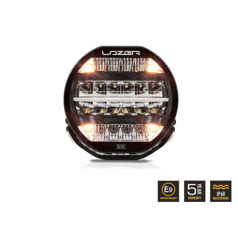 Feu Lazer 24 LED avec feux positions - Sentinel 9" noir - Homologuée CEE