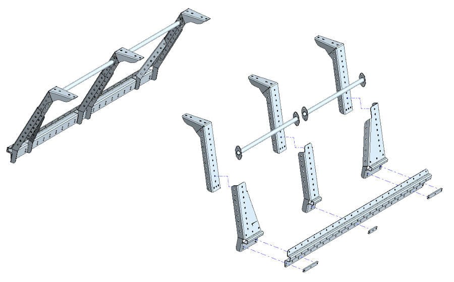 Multi Rack System Haut TECHNIC OFFROAD - Pick-up Double/Extra Cab - pour Barres de toit RHINORACK