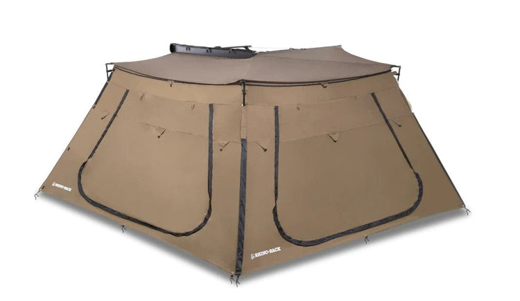 Paroi trapézoïdale avec porte pour auvent Batwing/Sunseeker - Rhinorack