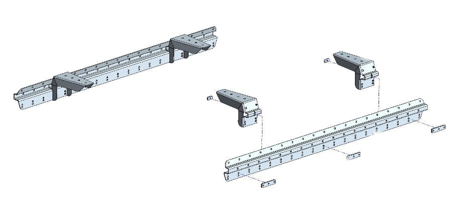 Support de benne pour galerie (bas) - TECHNIC OFFROAD - Extra Cab